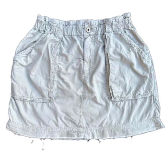 Zara green paperbag waist mini skirt women's medium distressed coastal cowgirl - Picture 1 of 2